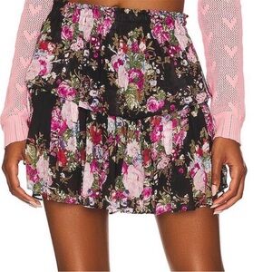 LoveShackFancy Floral Ruffle Mini Dress Size XL